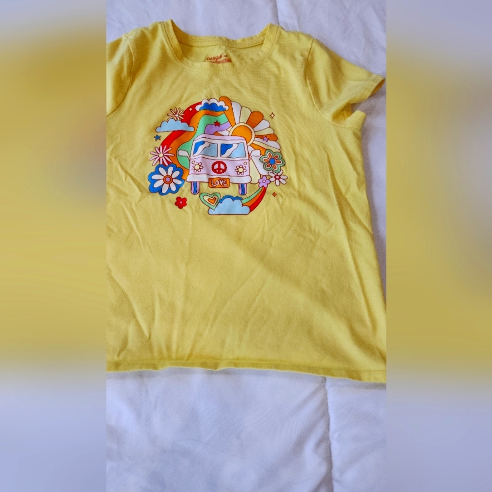 Girls yellow hippie tshirt